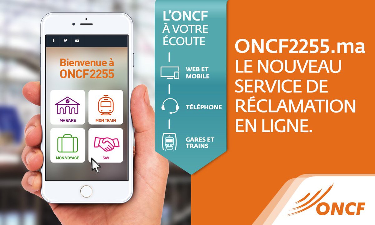 ONCFgroup's tweet photo. Nouvelle plateforme Relation Client https://t.co/FD6uj9l4Ag
Réponse dans maximum 24h et 5 jours si enquête.
#2255 #ONCF2255 #ONCFdirect https://t.co/gN6ROsJOKr