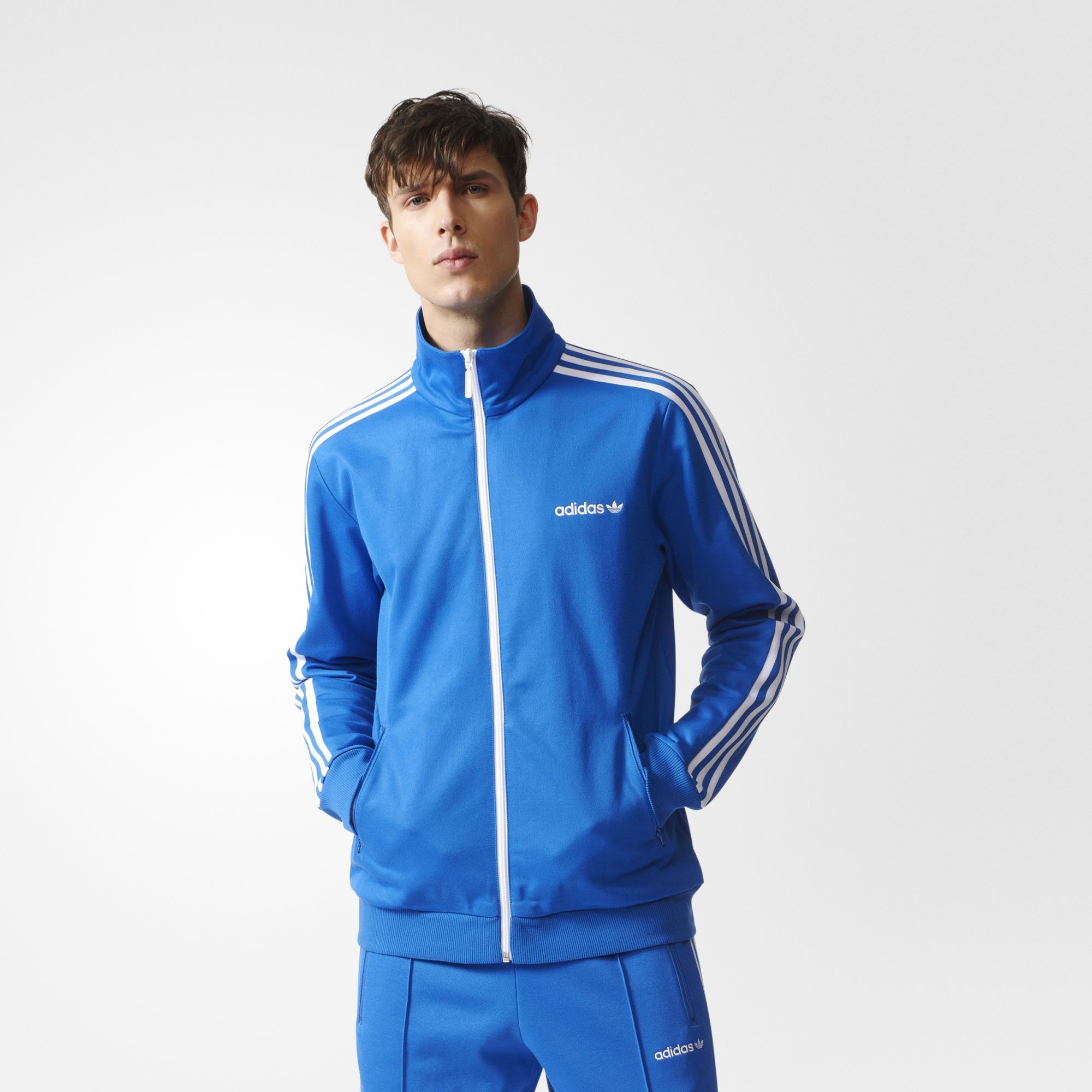 Adidas beckenbauer sales jacket blue