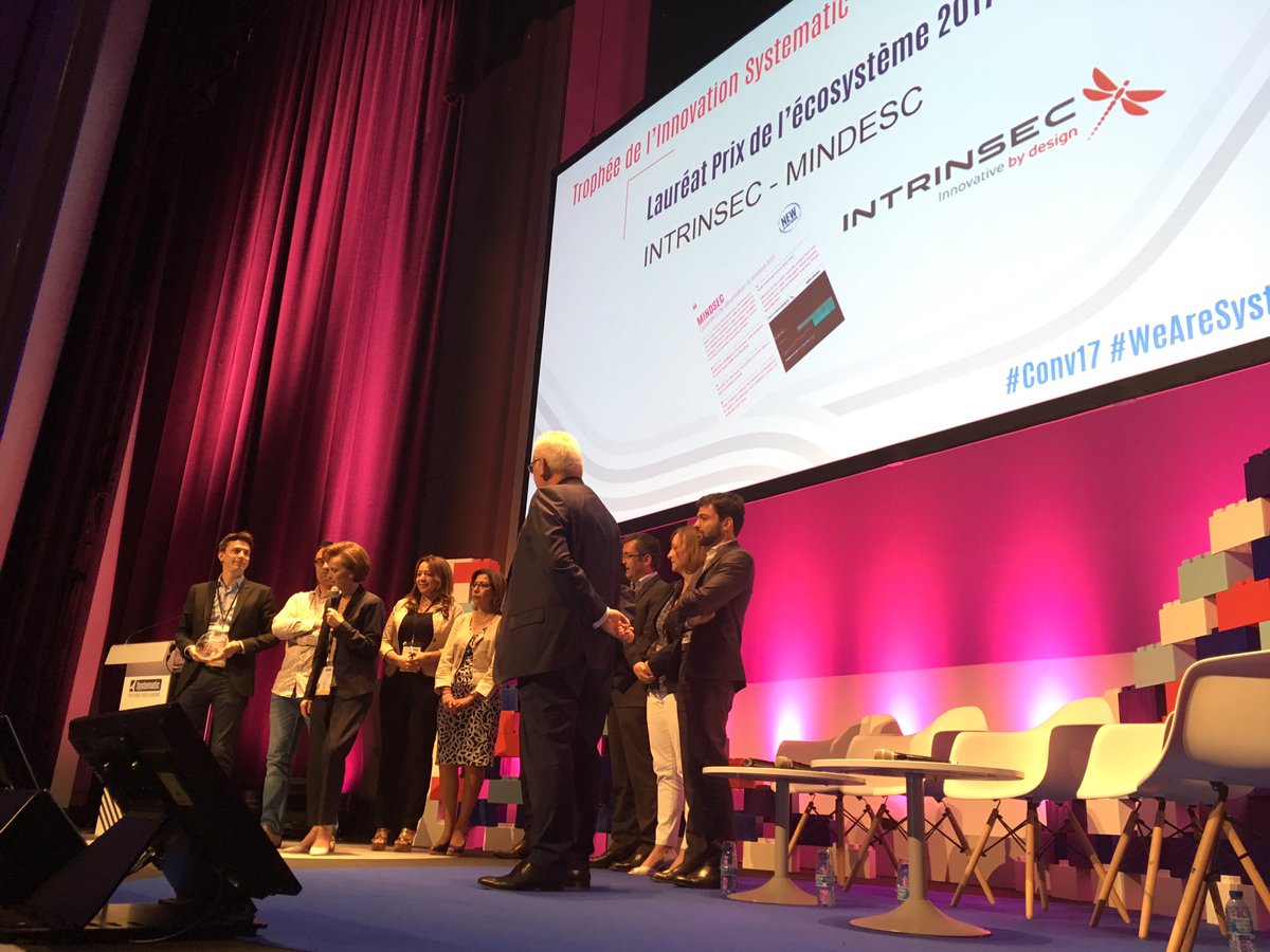 Pole_Systematic's tweet image. Bravo aux lauréats du Trophée de l'innovation @idnomic - Object ID et @Intrinsec - Mindsec, des produits issus de la R&amp;amp;D du Pôle ! #Conv17