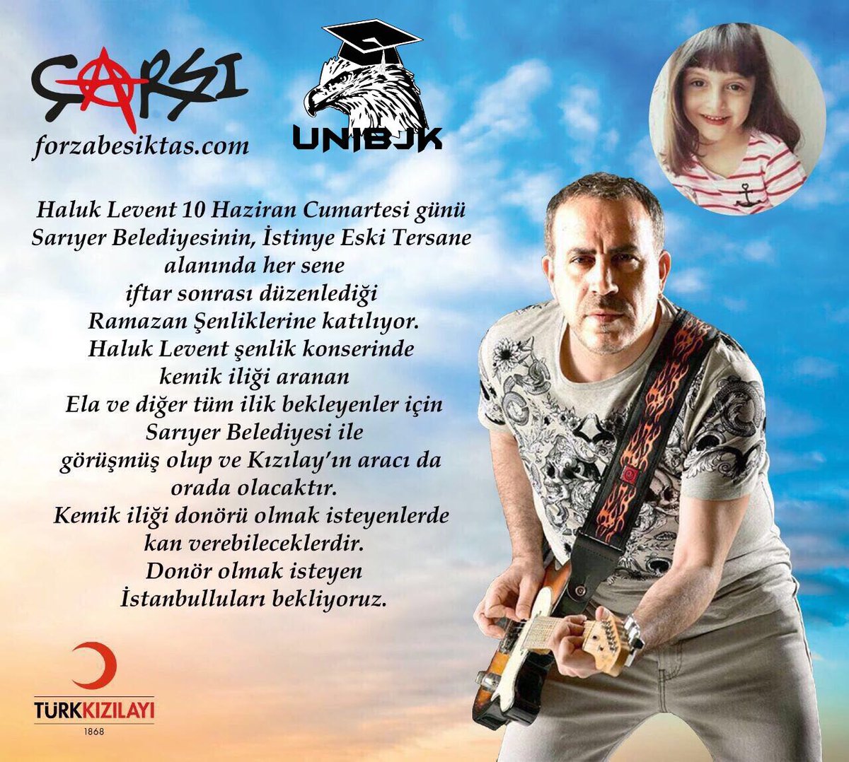 unibjkcom's tweet photo. 10 Haziran Cumartesi günü, Sarıyer İstinye Eski Tersanesi'ndeyiz. Ela ve diğer ilik bekleyen canlara donör olmak isteyen herkesi bekliyoruz! https://t.co/2VBoT8xxjC