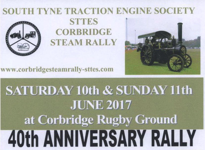 It's a sign: Time to let off some steam in Corbridge this weekend. Gates open to visitors at 10am on Sat and Sun with parking on site.