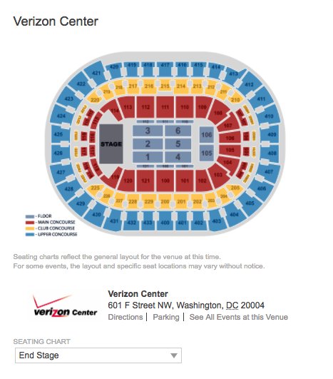 Harry Styles Verizon Center Seating Chart