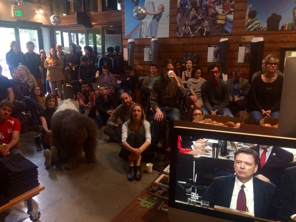 #ComeyTestimony fills the house <a href="/Betabrand/">Betabrand</a> in #sf