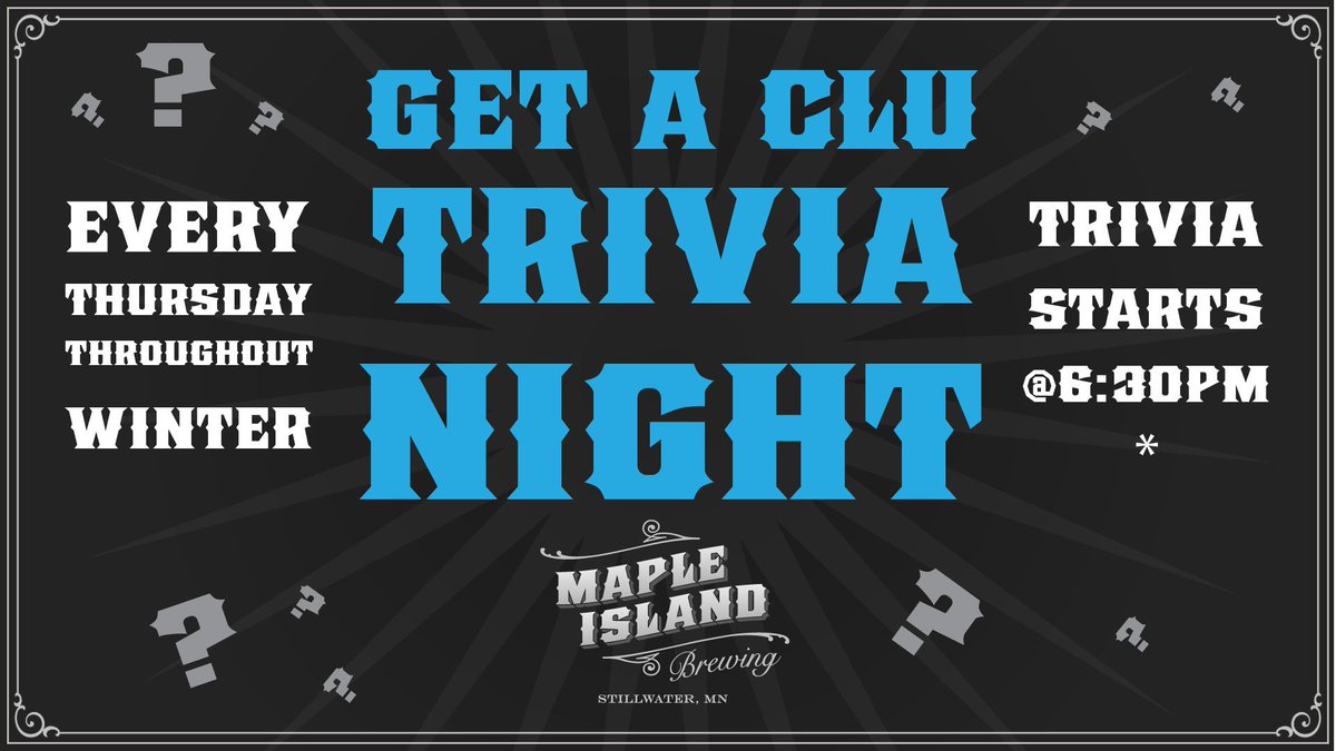 It's Thursday, which means its Trivia Night! Join us starting at 6:30PM in our taproom to play! <a href="/AlmostFriday/">Almost Friday</a>