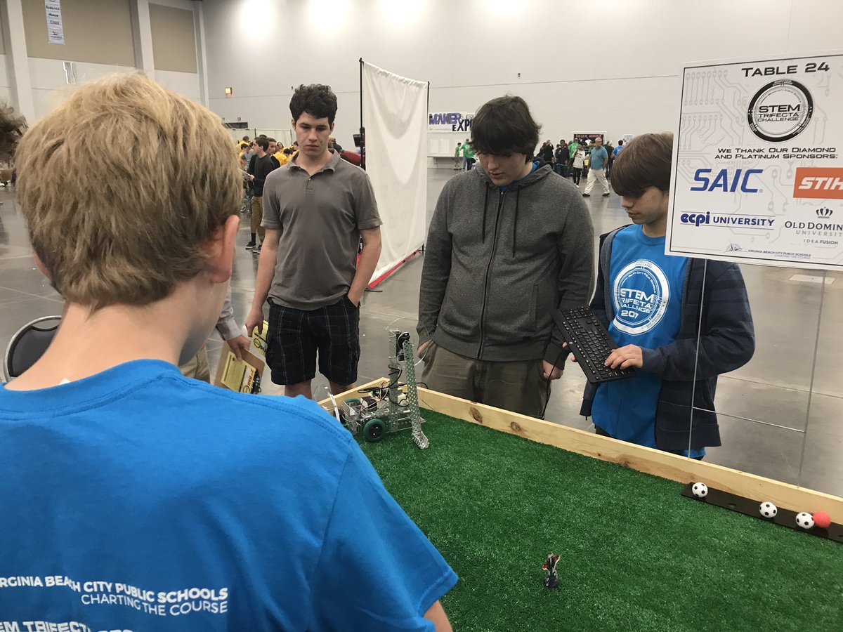 MsMeghanTimlin's tweet photo. @KHS_Chiefs STEM Robotics Team kicking for the gold! #STEMTrifecta2017 #chiefpride https://t.co/9xXxNV7atX