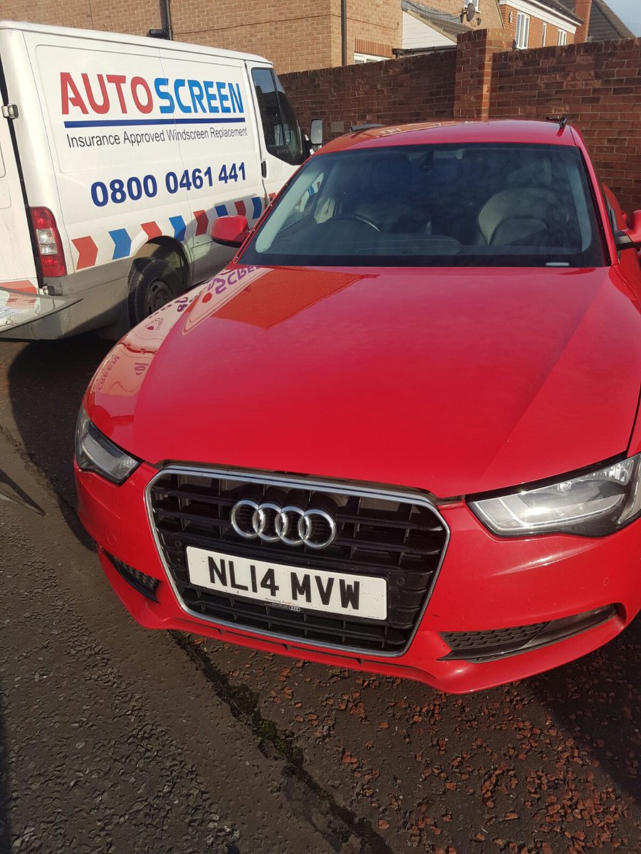 AutoscreenUK's tweet photo. #Windscreen replacement for a red #Audi #NorthEast #DarloBiz https://t.co/P930pro5rt