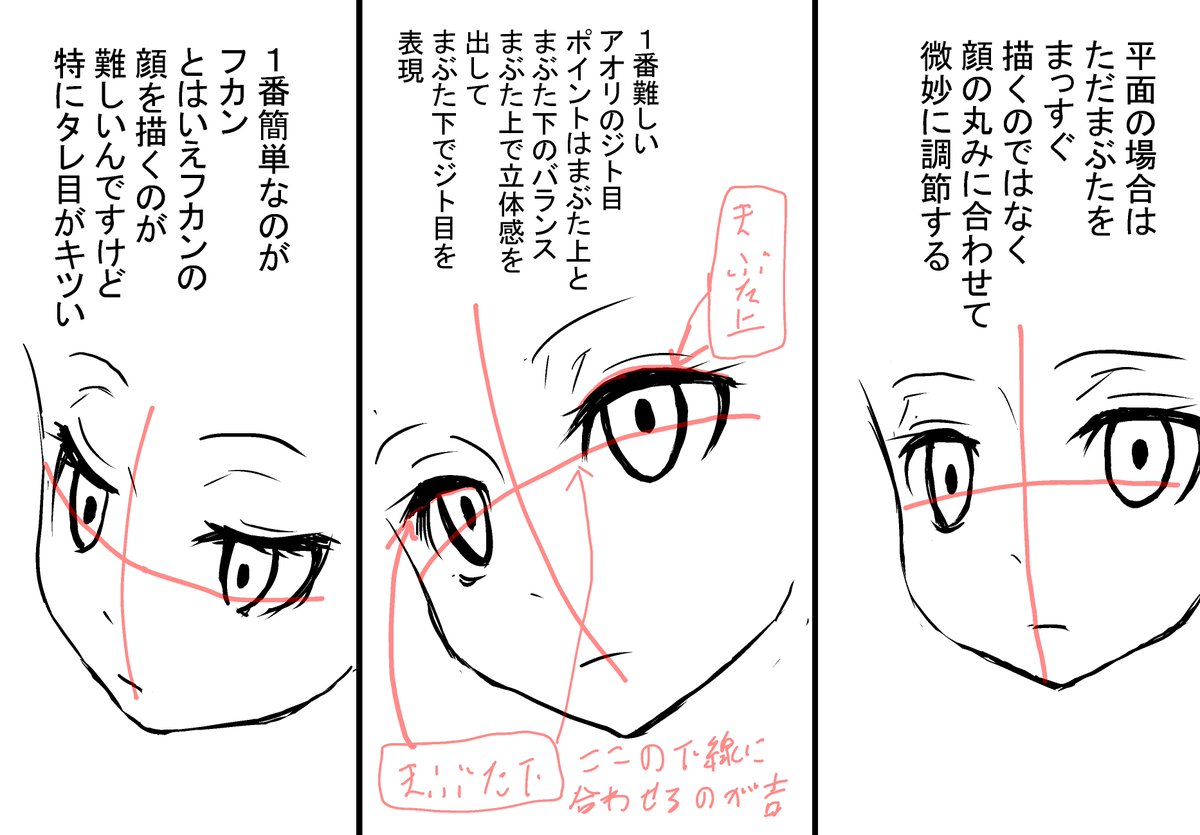 ナベツネ No Twitter みんな大好きジト目のクッソ簡単な描き方 棒描いて丸ではあまりにもかわいそう いろんな角度で描いてこそキャラが活きてきます 貴方の大事なジト目ッ子 貴方の世界で存分に動かしてあげて下さい 絵描きイラスト置き場 絵描き人