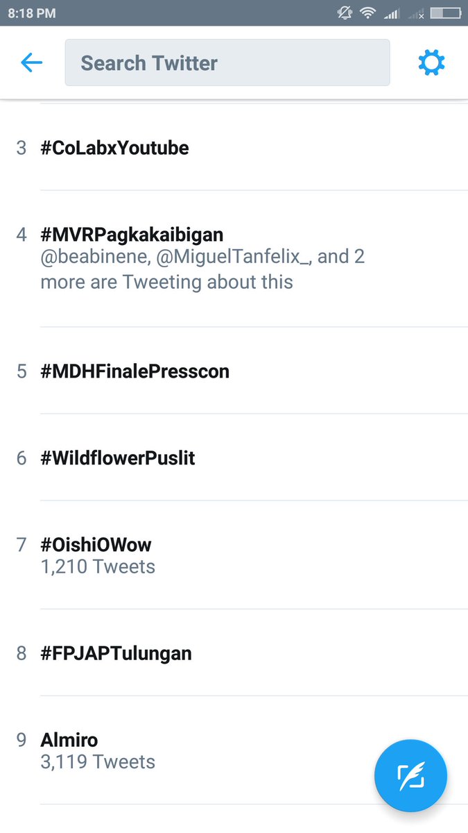 Trending
#MVRPagkakaibigan - 4th
Almiro - 9th