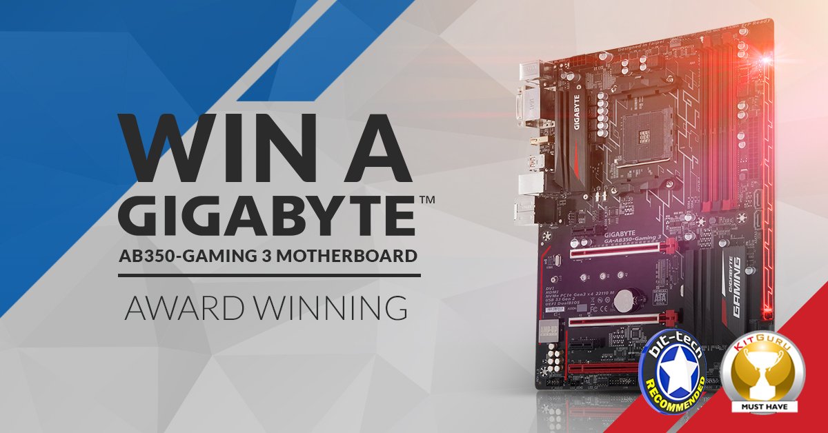 GigabyteUK's tweet image. RT &amp;amp; Enter to #WIN GIGABYTE AB350-Gaming 3 motherboard for 
@AMD_UK Ryzen here: j.mp/2qZ9uOx
@OverclockersUK