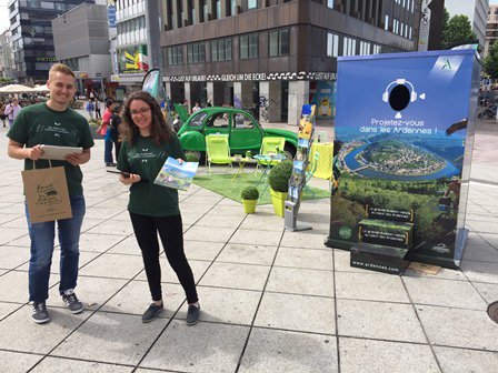 TourismArdennes's tweet photo. Grande opération #séduction dans la #Sarre par l’#ADT pour la promotion des #Ardennes auprès des #Allemands du 8 au 10 juin à Sarrebruck https://t.co/2MWphaPZAM