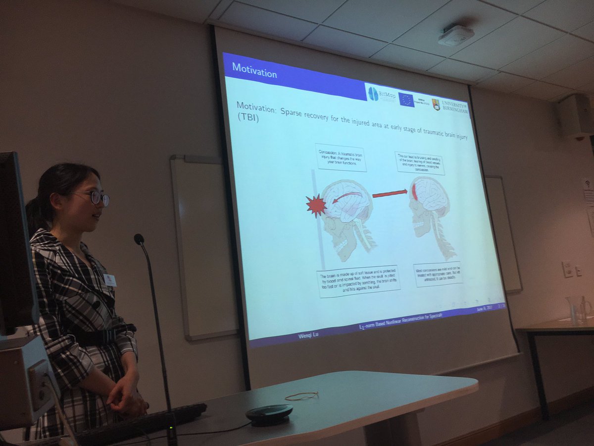 hamid_dehghani's tweet photo. Wenqi from @uobcompsci outlining nonlinear tomographic recovery from #fnirs data @BitmapITN @fNIRS_org #nirfast https://t.co/DrMIT3dIrI