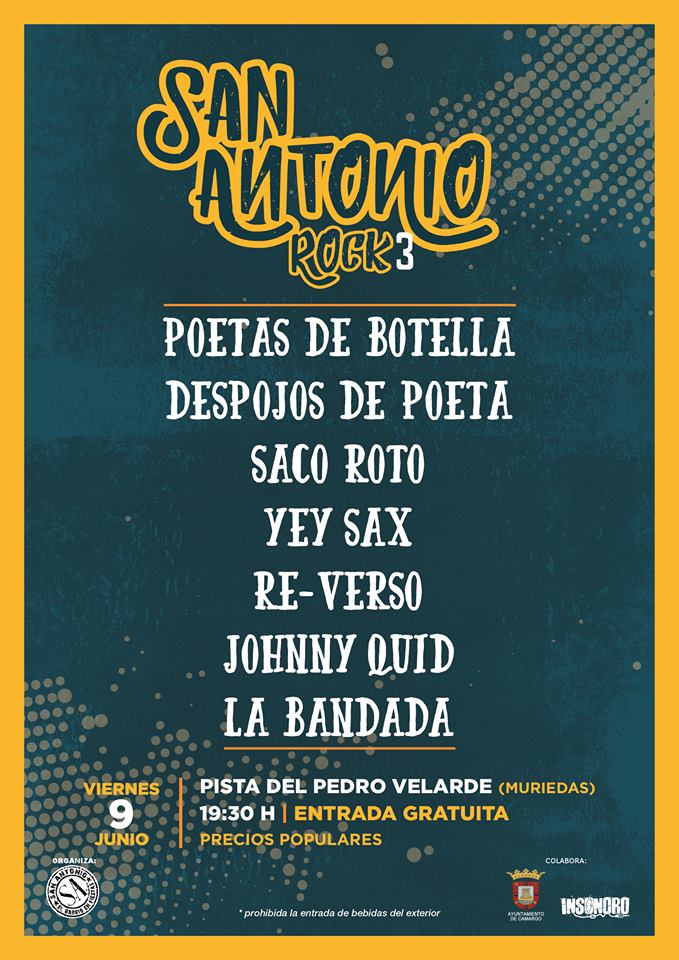 Mañana hay verbena, sacad vuestras ropas de gala que llega el San Antonio Rock 3. Estaremos @DespojosdePoeta, <a href="/RE_VERSO/">RE-VERSO</a>, <a href="/labandadarock/">La Bandada</a>...