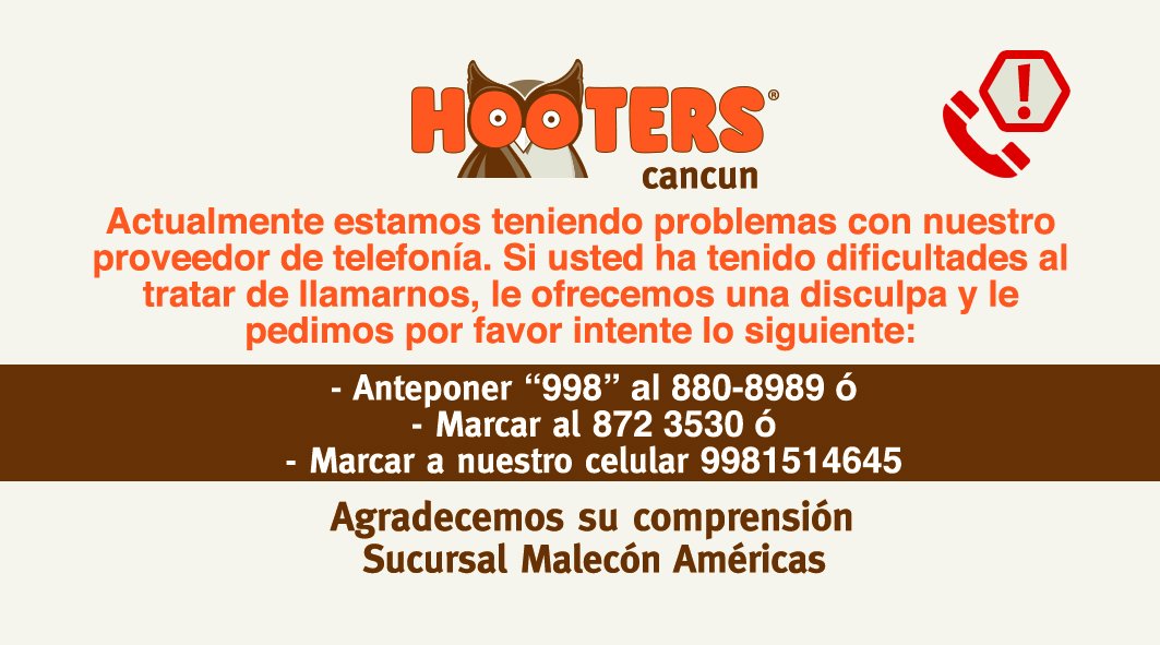 hooterscancun's tweet photo. #Delivery #Malecon @CancunAmericas @MaleconAmericas https://t.co/lQrB4CUZlE