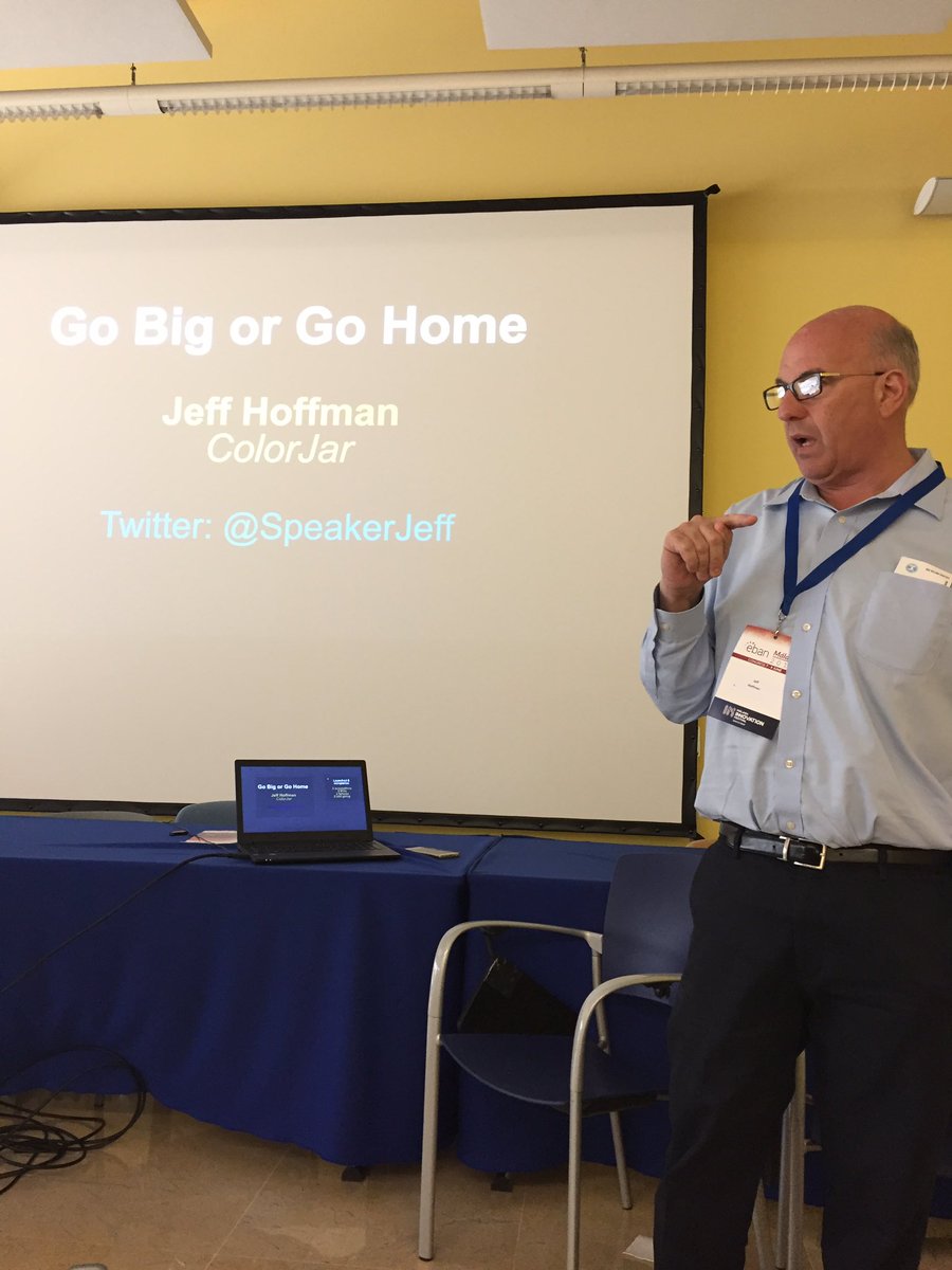 KalleVJ's tweet photo. "Go Big or Go Home" @SpeakerJeff starting at #Eban2017 #Malaga this is definitely true with @spacenationorg #noborders https://t.co/iqO7eEaGHR