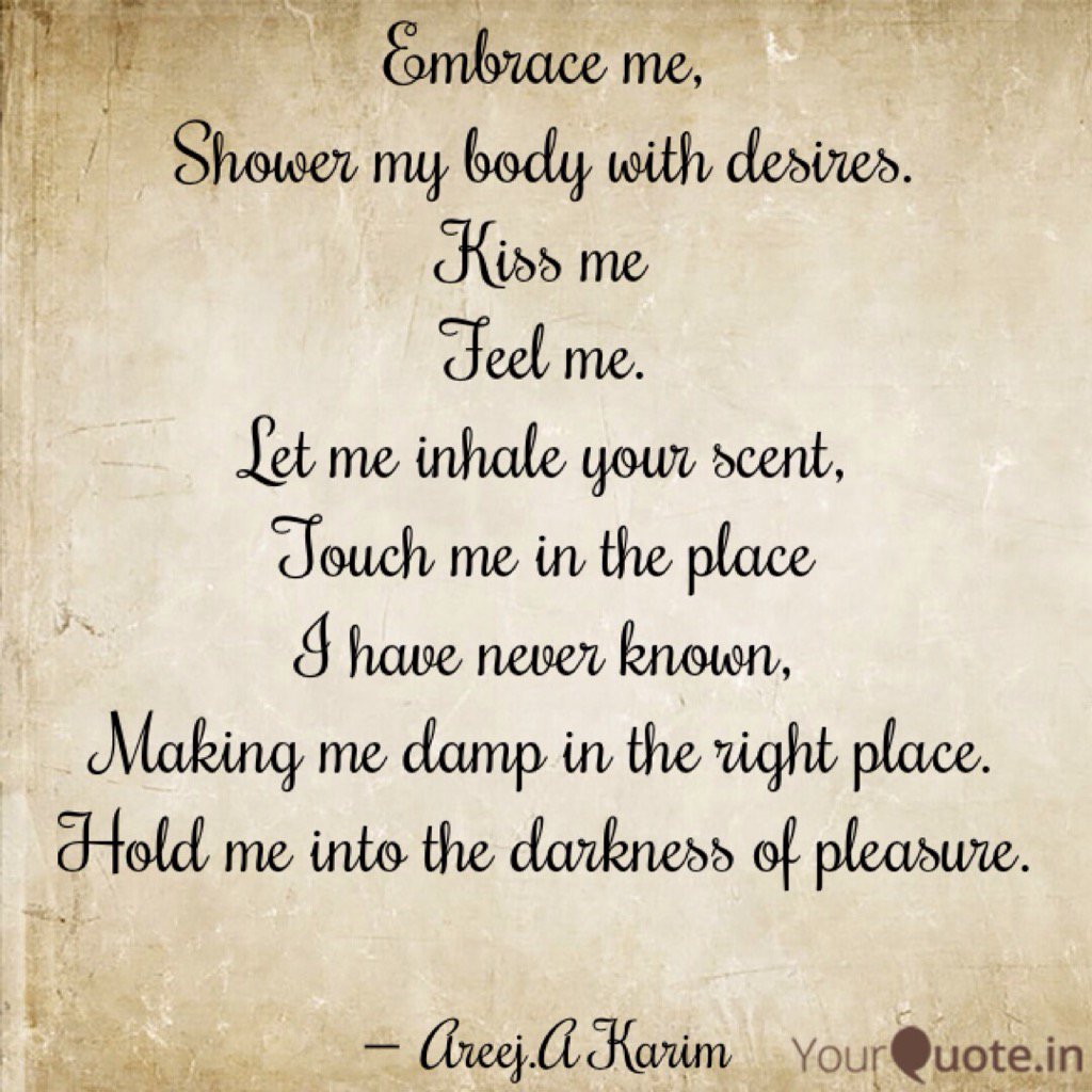 AreejKarim's tweet photo. #YoPoWriMo 
#27
#erotica 
#eroticpoem 
#YQBaba  

Follow my writings on https://t.co/Q0GNeekNsw  #yourquote https://t.co/5CWZv3VT4A