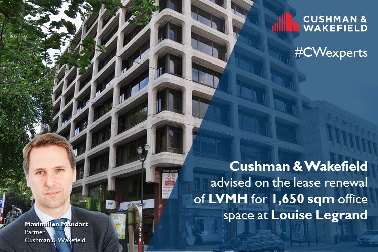 LVMH renews its lease for office space at Louise Legrand. Advised by #CWExpert Maximilien Mandart, Partner,