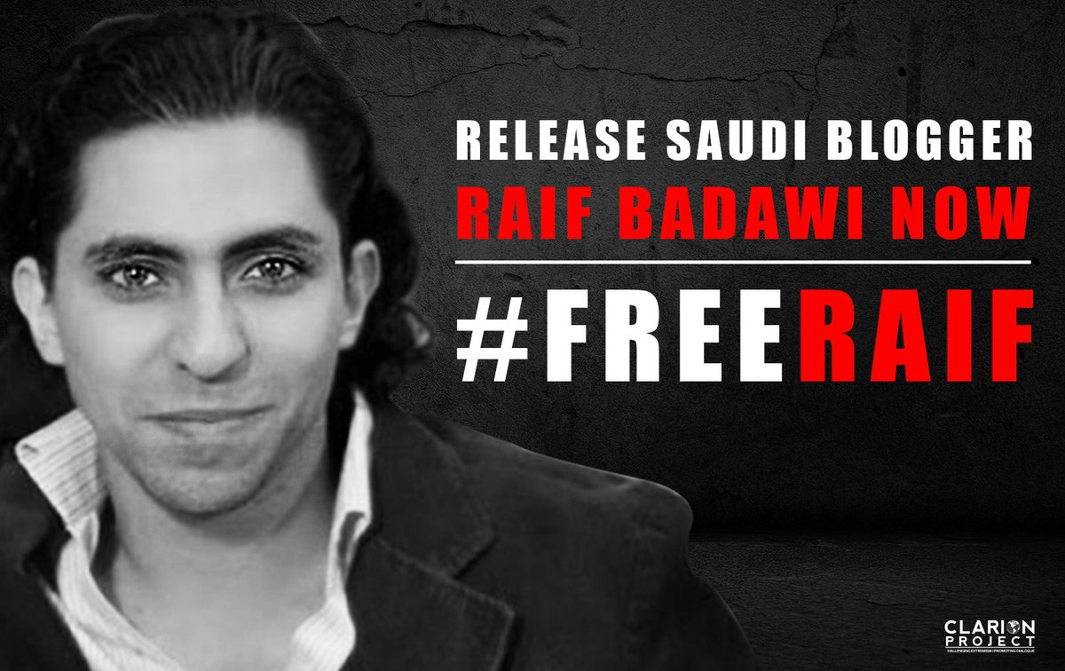 clarionproject's tweet photo. #FreeRaif - don't let #RaifBadawi remain imprisoned - secure his release today Please RT https://t.co/iGIfNn7Hxm