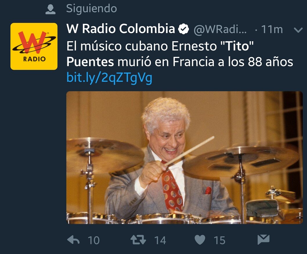 jofesos's tweet photo. -Vos, el de económicas...
-Ayudanos con la nota, murió Tito Puentes
-Hágale. 
-Listo, al aire.
-Ese murió hace 17 años.
-Ah, ok. https://t.co/N3My8DwR7C