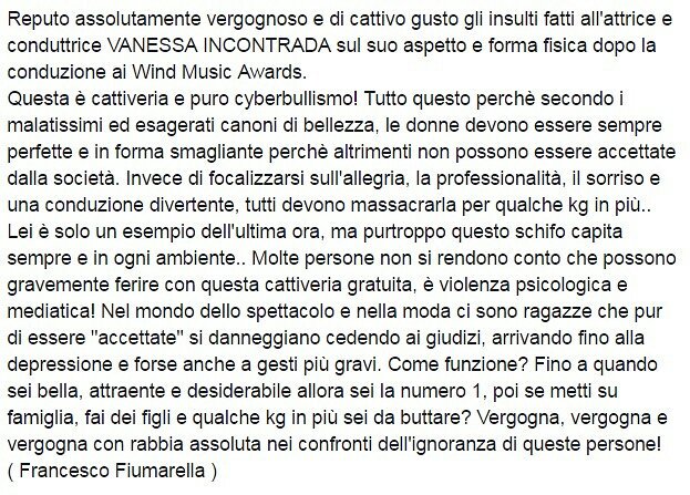 InfoNewArtist's tweet photo. Il Nostro AUTORE @FraFiumarella in difesa di @VaneIncontrada e delle donne! Questo pensiero é condiviso in tutti i social @pomeriggio5 https://t.co/TBjPjT6R2r