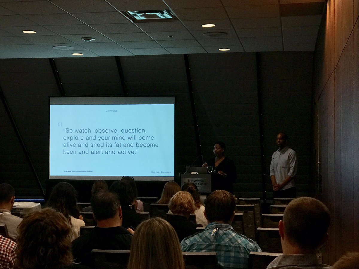 rikemahnke's tweet photo. @reg_inee and @jamesvanie talk about what we can do about being better, informed designers #uxpa2017 https://t.co/VQ7iVKjhN9