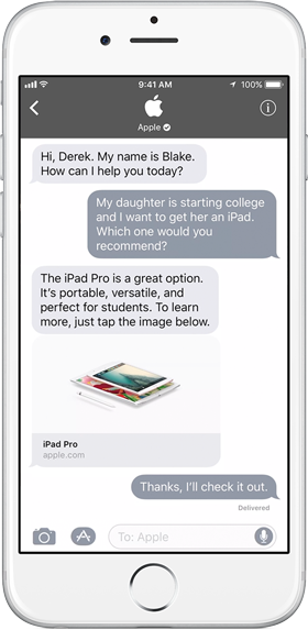IT_Times_de's tweet photo. Apple: Business Chat soll Firmen auf die iMessage-Plattform locken #AppleiMessage https://t.co/5KwBaROHLr https://t.co/Lzg1nxOPT0