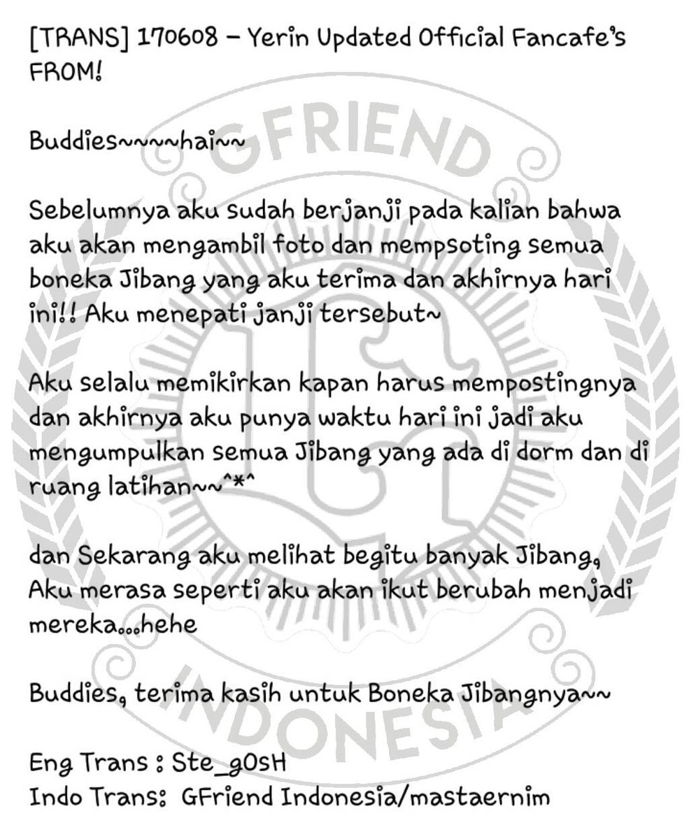 FU_GFRIEND's tweet photo. [TRANS] 170608 – #GFRIEND #YERIN Updated Official Fancafe’s FROM!

Trans on pics👇 https://t.co/7g2AgcpiFD