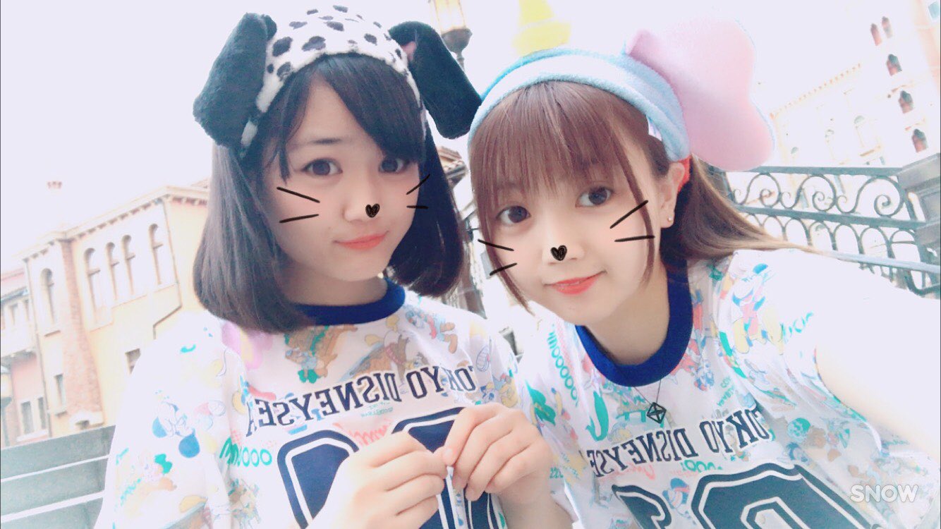 滝口きらら ゑんら まゆちゃんとディズニーデート ちゅ ｔシャツもおそろにして 被り物かった すごい楽しかった いい気分転換になったね 3枚目キラキラふりかけすぎた T Co B4nqbbiefg Twitter