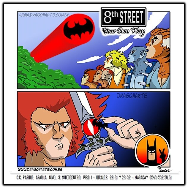 8th_Street's tweet photo. Un rato de humor en 8th Street te esperamos para disfrutar del mundo de los comics y lo retro. #thundercats #batman #humor  @ccparquearagua https://t.co/9bpOEwGOgv