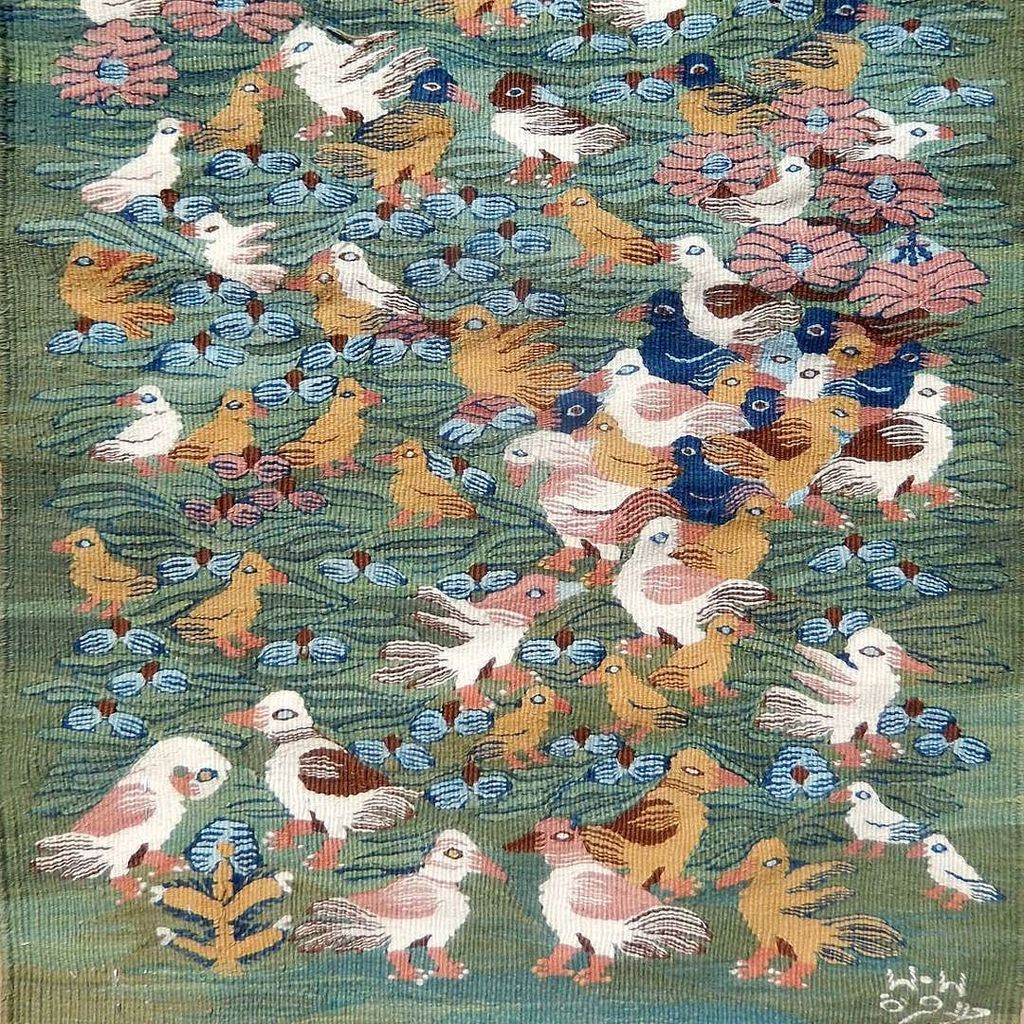 new tapaestry sold to Sweden.  #tapestry #weaving #fiberart  #giza #wissawassef #tapestry #fiberart #folkart #weaving