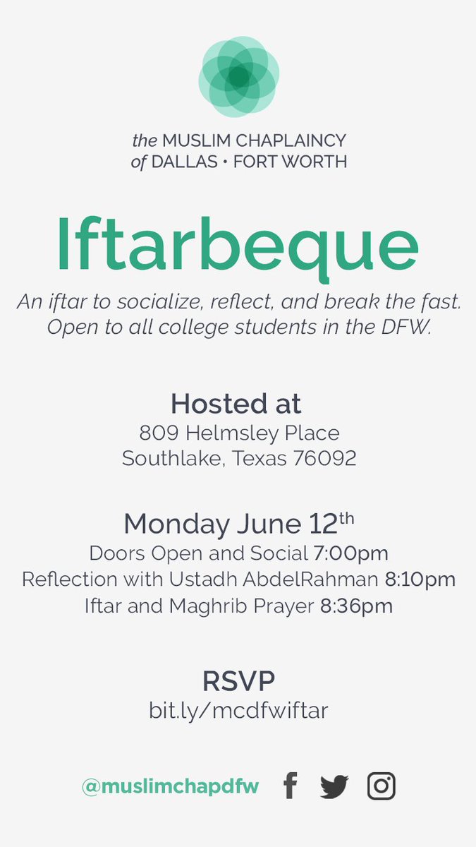 muslimchapdfw's tweet image. DFW college students: join us for our annual Iftarbeque on Monday June 12 - break your fast with friends, old &amp;amp; new.
