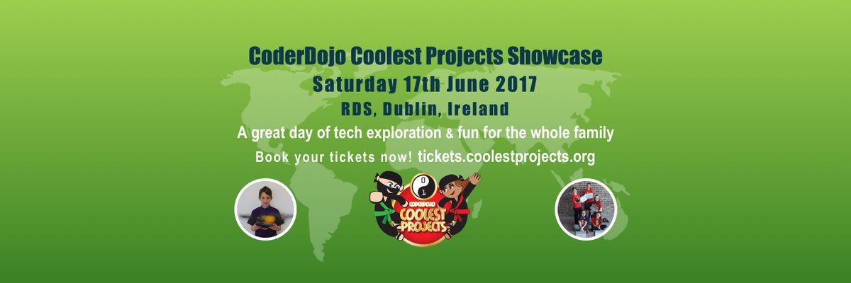 CoderDojo's tweet photo. 9 days until @coolestprojects! Haven't got your ticket to Irelands largest youth tech event yet? https://t.co/ijWU1jE3Ol #tech #Dublin #code https://t.co/QOP0QEPfyP