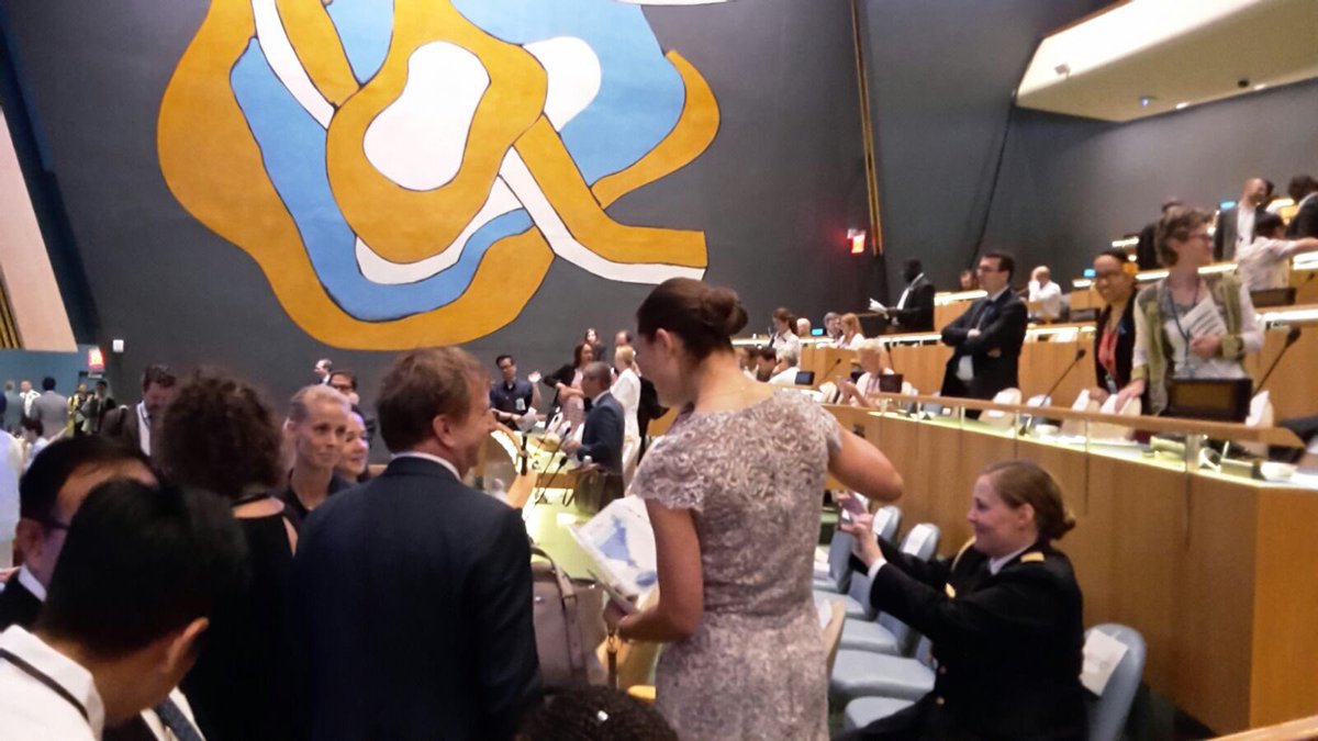 TomArnbom's tweet photo. WWF presents our ocean work for the Swedish Crown Princess #SaveourOcean @WWFSverige at UN Ocean conference in New York @WWF https://t.co/hBDwvQO1Yc