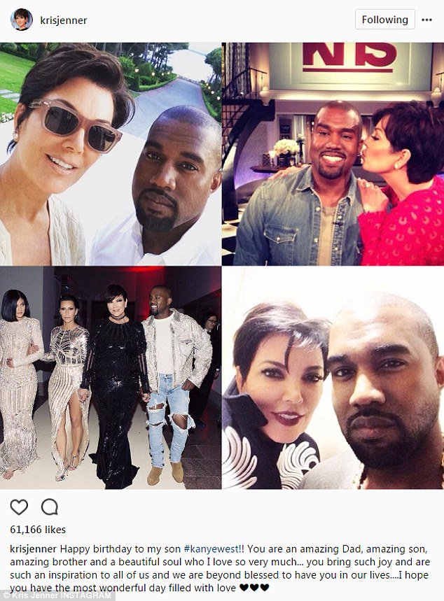 Kris Jenner is the first to wish Kim Kardashian\s husband Kanye West a happy 40th birthday  