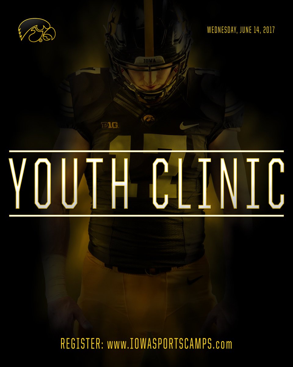 Sign up before it's too late! Youth Clinic being held next Wednesday evening | #Hawkeyes iowasportscamps.com