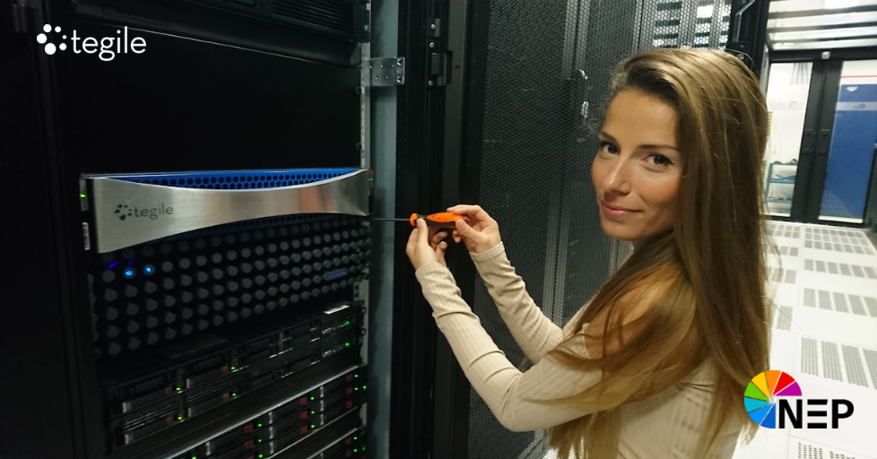 Tegile_EU's tweet photo. #storage engineers are always proud to show their new @Tegile arrays but not always photogenic.  At @NEP_Netherlands - we do it differently! https://t.co/59wS1CVCyV