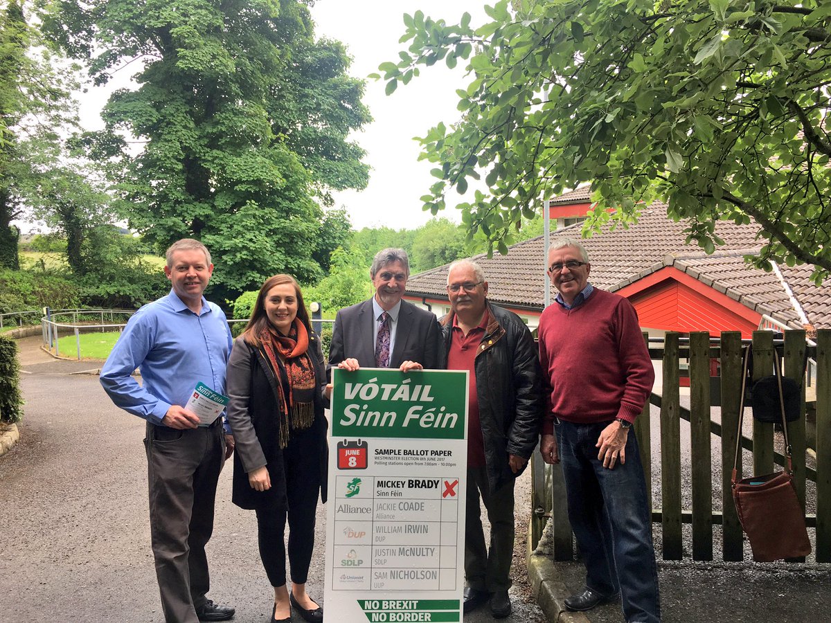 megan_fearon's tweet photo. Out & about today with @MickeyBradySF - a great friend & tireless worker. It was a proud moment to vote for him again #NewryArmagh #Brady4MP https://t.co/eooYdZlXSE