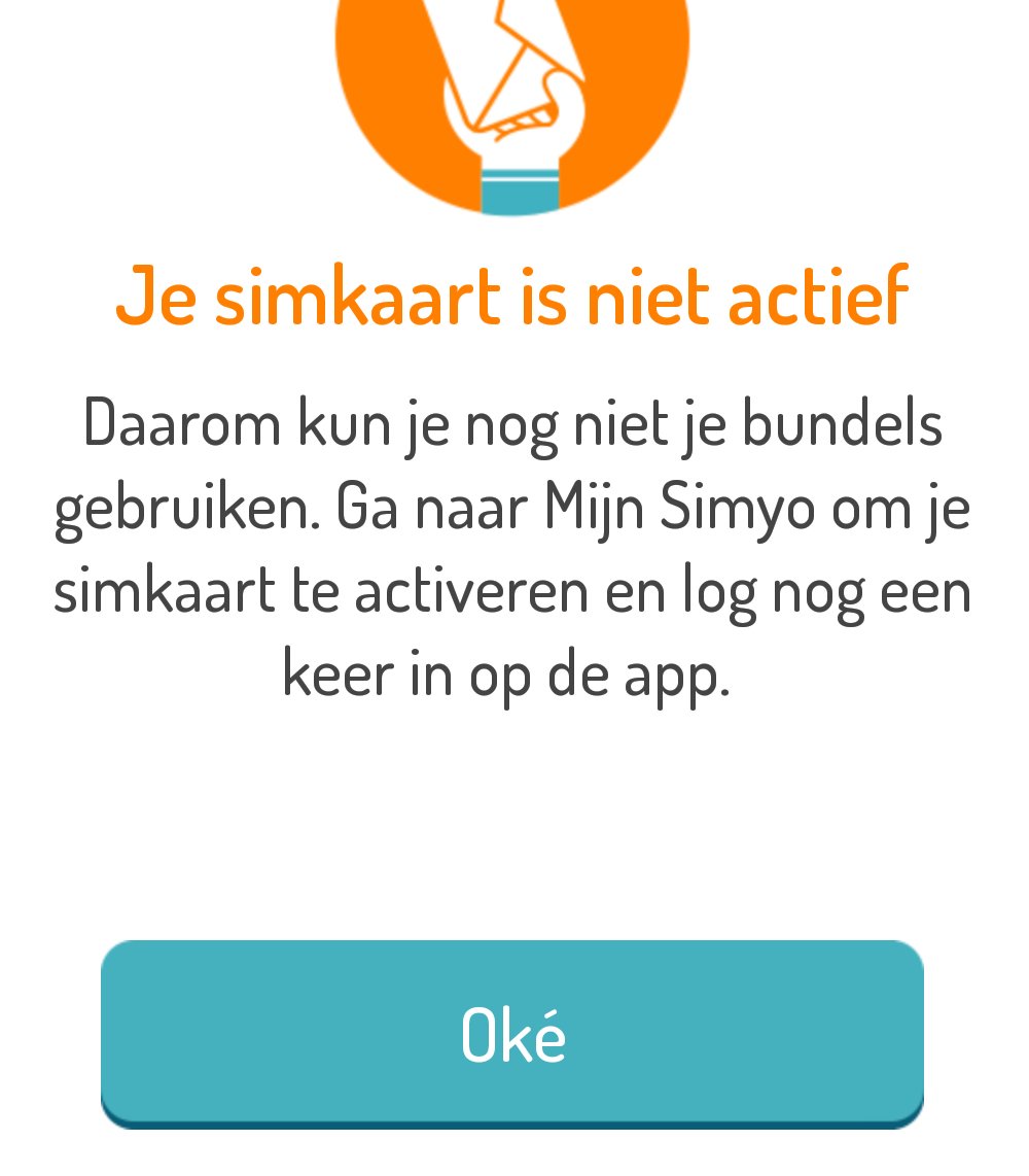 XanYder's tweet photo. @simyonl Ik heb gekeken op de mobiele app van Simyo en er kwam dit bericht te staan. Weet u waardoor dit komt? 3/3 https://t.co/U61yM7zwna