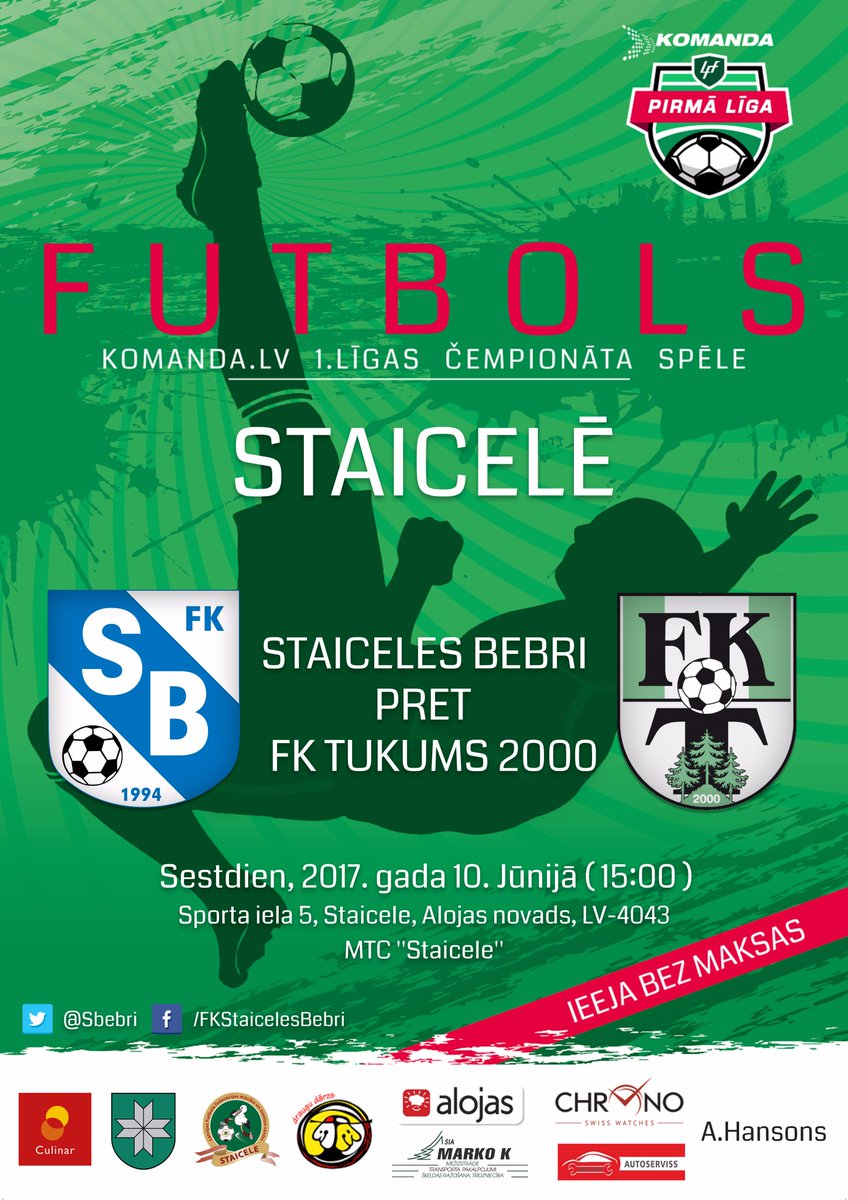 Sestdien, 2017.gada 10.Jūnijā ( 15:00 )