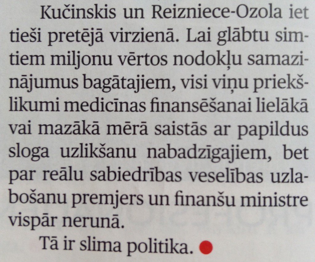 NellijaL's tweet image. Lai mazinātu nodokļus turīgajiem, naudu veselībai meklē nabadzīgo kabatās. Slima politika, IR secina @raudseps
