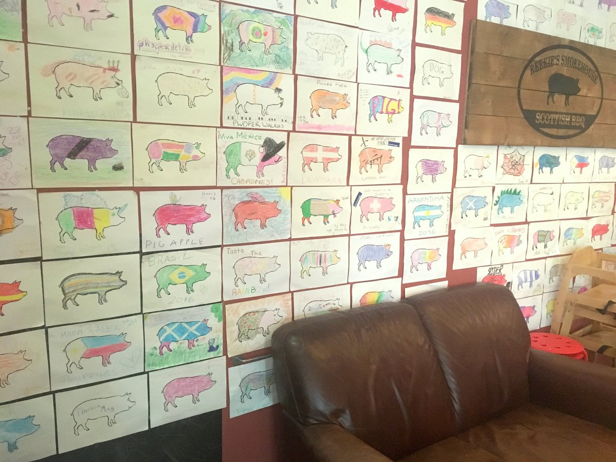 ReekiesBBQ's tweet photo. Bit over the politics? Done being a grownup? Just want to colour in a pig? Us too! (ps, eyes bottom left..)
#pigwall #scottishbbq #vote2017 https://t.co/dUZRrAaqKs