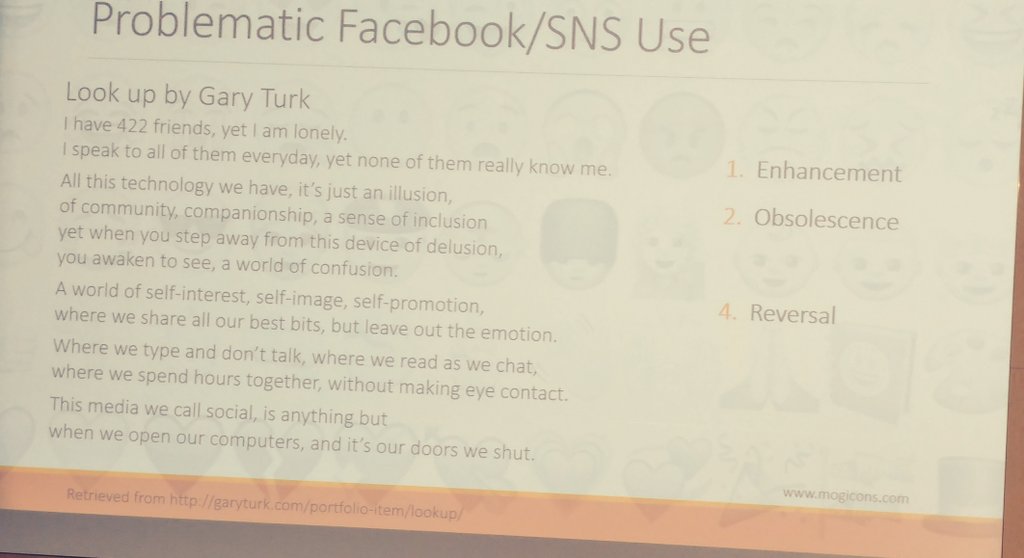MyCareAcademy's tweet image. The risks of #Facebook addiction via #EnterMHDK17 #onlineaddiction
