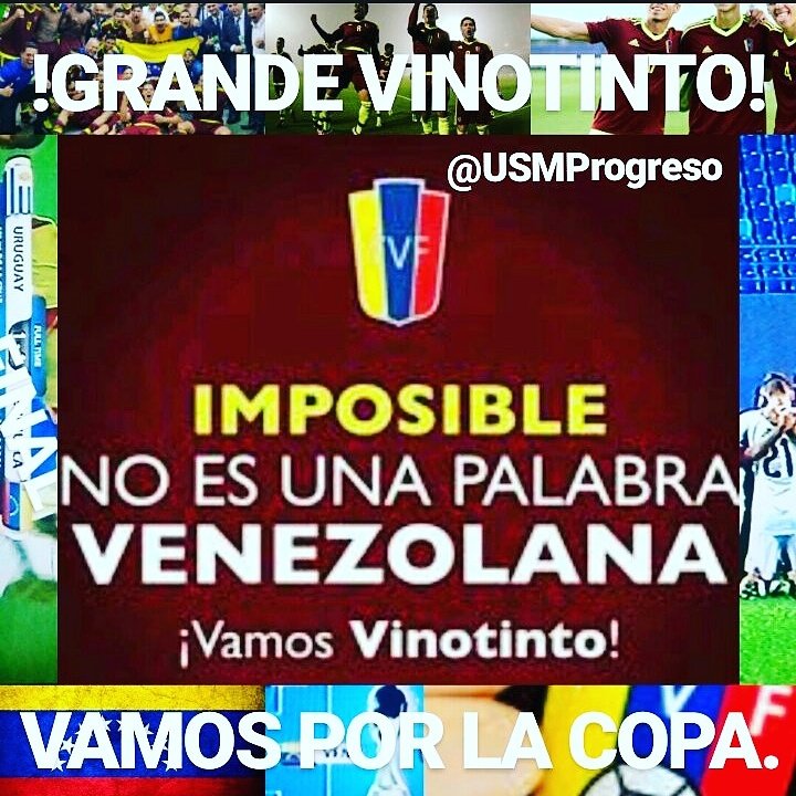 USMProgreso's tweet photo. •GRACIAS VINOTINTO, por darnos una Alegría entre tanta tristeza que hay nuestro país. 🇻🇪VAMOS VINOTINTO🇻🇪VAMOS POR LA COPA VENEZUELA🇻🇪. https://t.co/LJr2oYJVt7
