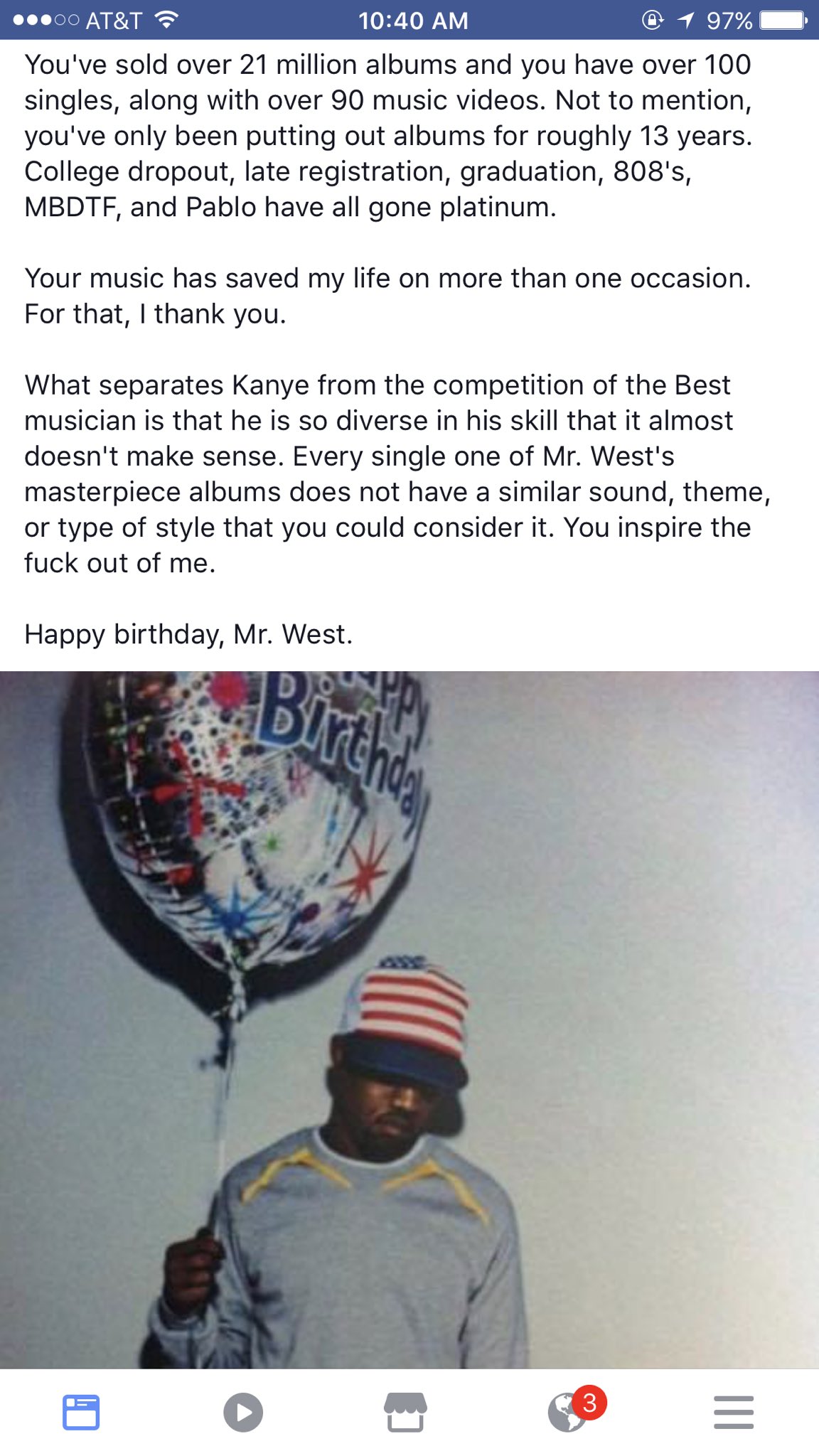 Happy birthday, Kanye West. 