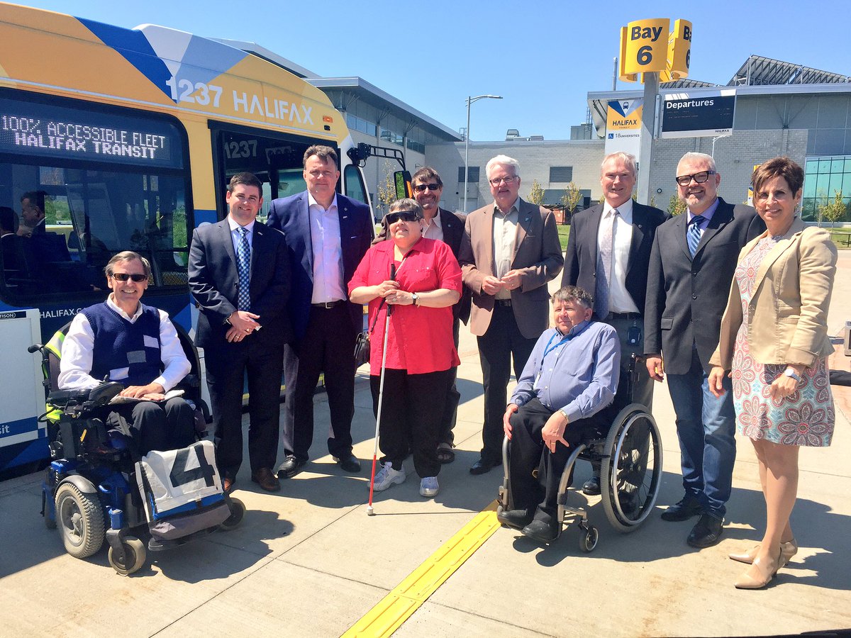 MikeSavageHFX's tweet photo. Celebrating a 100% accessible @hfxtransit fleet. Thanks to hard work of staff and Accessibility Advisory Committee. #inclusivecommunities https://t.co/CmPevVpXYI