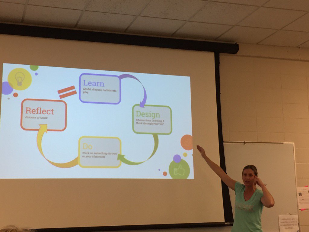 TraciPiltz's tweet photo. Learning using Design Thinking with @StantonShelly #summerPD @BPSTIS https://t.co/BOlwQV7ejd