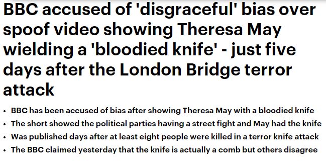 If Mail is outraged by @BBCThree video, why did it have it on its own site and call it "funny"? A comb is wielded, not a knife
