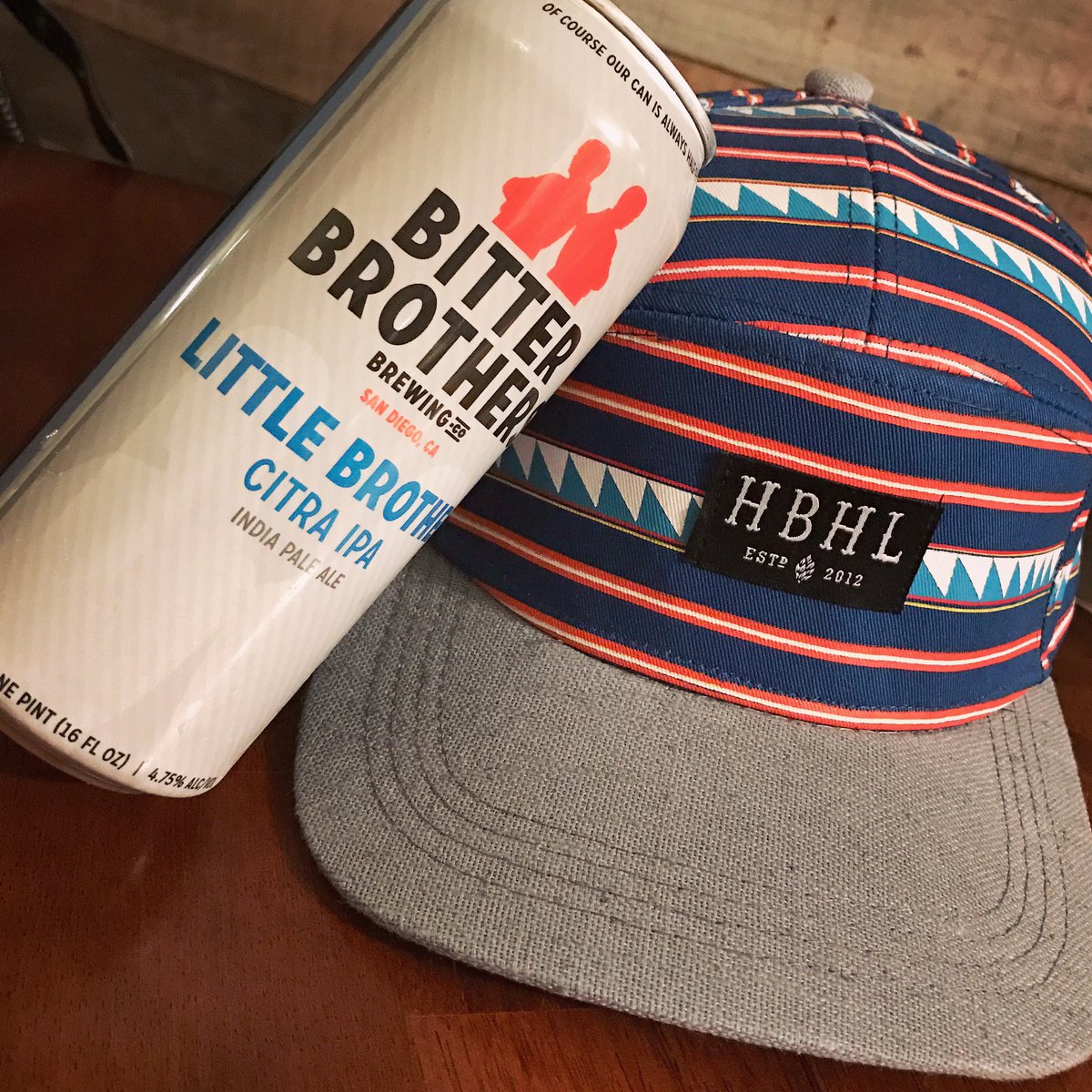 When your hat matches your good looking <a href="/Bitter_Brothers/">Bitter Brothers</a> beer can.