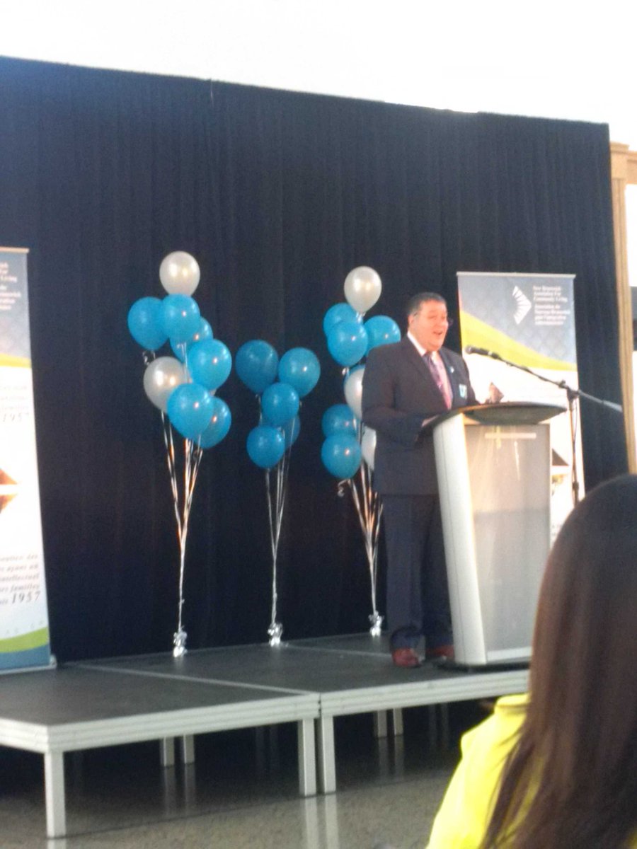 Executive Director of New Brunswick Association for Community Living speaks at the Right to Belong luncheon. @nbacl