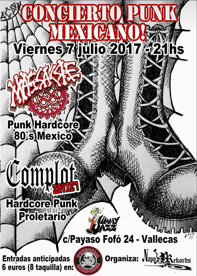 Entradas en la tienda para el concierto de la mítica banda mexicana de HardcorePunk Massacre 68,junto a @complotsoviet en la <a href="/JimmyJazzVk/">Jimmy Jazz VK</a>
