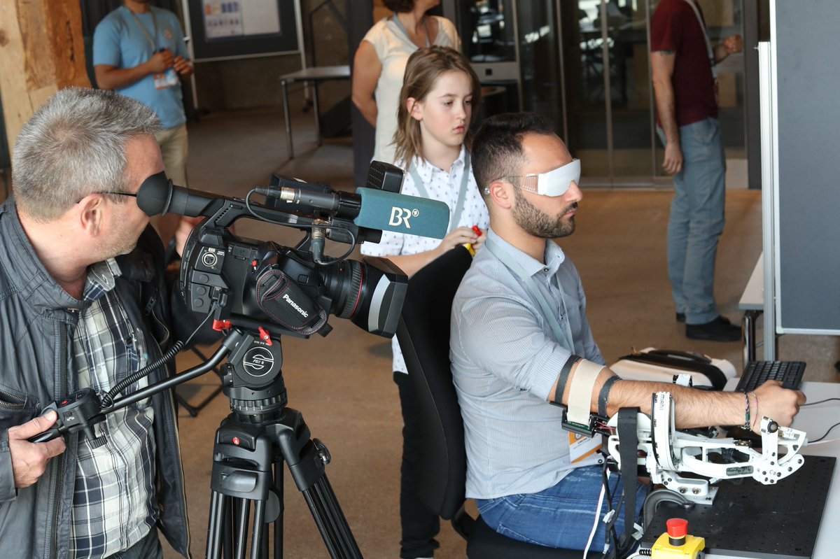 Finally, bavarian television figured out about all the cool stuff we are doing here at the #WHC2017 #Worldhaptics demo session.